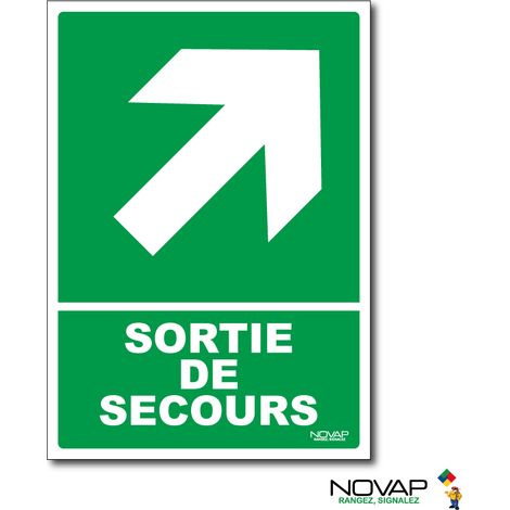 Panneau Sortie de secours en haut à droite - Rigide A5 - 4600789