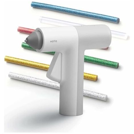 Pistolet à Colle Chaude sans fil, 30S Chauffage Rapide, Bâtons Coloré 20pcs, Rechargeable USB, Anti écoulement pour Réparation, DIY, Maison, Bricolage, Bureau, l'enfant peut aussi l'utiliser (1/5)