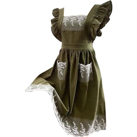 Tablier de cuisine - Tablier à bretelles - Coton - Poches - Tablier de poterie - Tablier de peinture - Sangle de cou ajustable - Vert foncé (1/5)