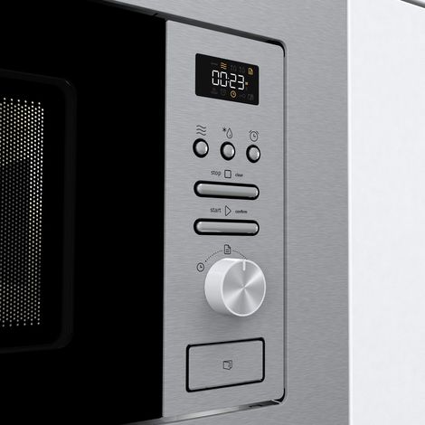 Gorenje BMI201AG1X, Horno microondas de 20L y 800W con grill integrado y programas de cocción automática, Inox (1/5)