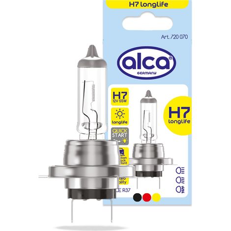 alca® Halogenlampe H7 Fahrzeuglampe Glühbirne Auto Leuchtmittel 12V 55W Sockel: Px26d