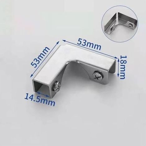 4-teilige Glasklemme aus kaltgewalztem Stahl, Fliesenbefestigungsklemme, Verstärkungsklemme, Glaseckenschutz, L-förmig, geeignet für Glasstärken von 6-10 mm/10-12 mm (1/5)