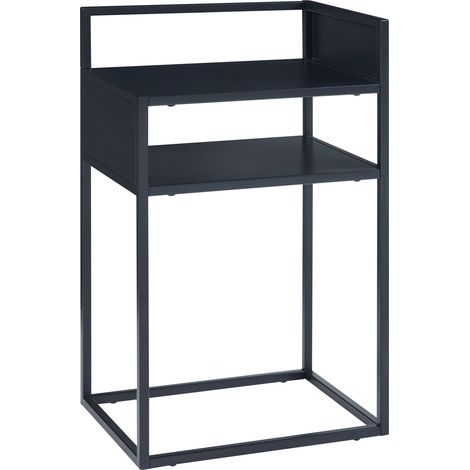 Tavolino laterale acciaio 65 x 40 x 30 cm nero opaco 030010949