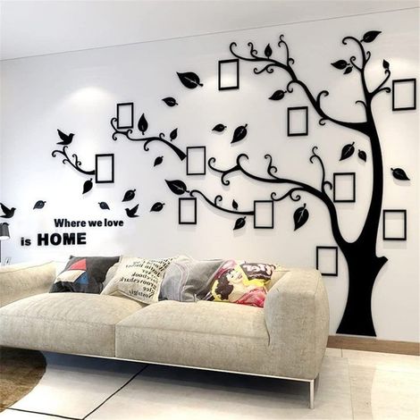 Stickers Muraux Arbre 3D DIY Stickers Muraux avec Cadre Photo Photo Arbre Stickers Muraux pour Famille Chambre d'Enfants (1/4)