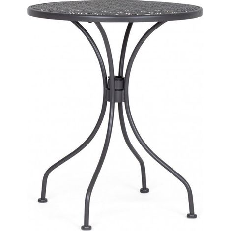Mesa de jardín redonda 60 cm vintage shabby chic Lizette YES - Antracita (1/3)