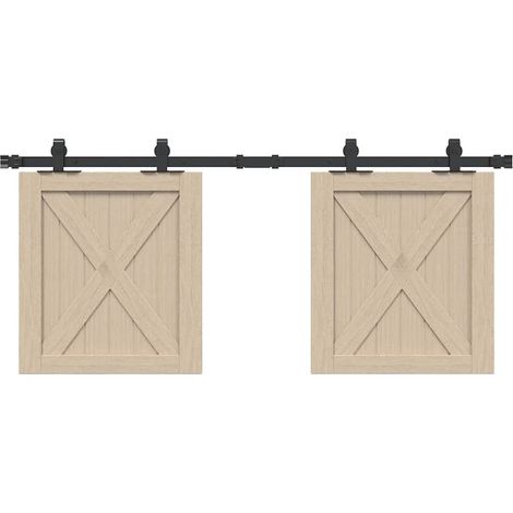 Schiebetürbeschlag Set für Schranktüren 122 cm Karbonstahl