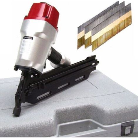 Druckluft Nagelgerät 34° 55422 Streifennagler 55-90mm Nagler incl 1000 Nägel (1/5)