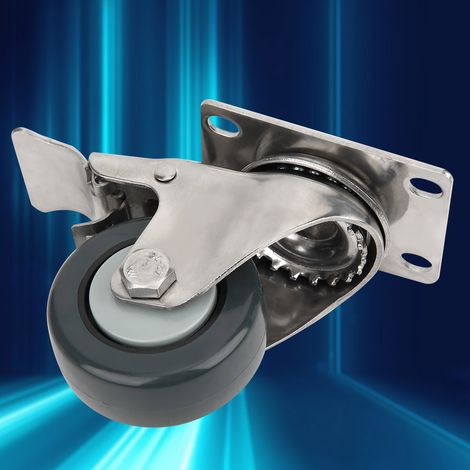 Roulette universelle frein 3 pouces polypropylène support inox 304 silencieuse chariot charge 60kg/132,3lb (1/5)
