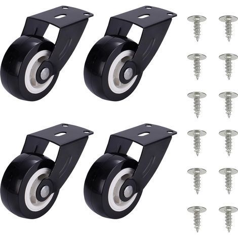 Roulettes de portail, 4 pièces roues de porte grande capacité avec vis, roue de support anti affaissement, roulette pour porte de meuble à montage (1/5)