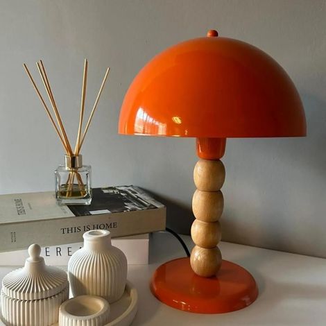 Lampe de Table Moderne en Orange, Eclairage Domestique, Tête de Lit en Métal, Lampe de Chevet, Lampe de Lecture