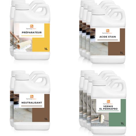 Kit complet Acide Stain - 20 m² AS 02 Marron clair - Harmony Béton