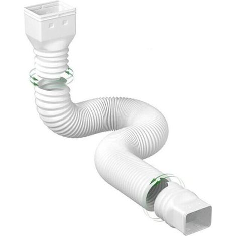 Set flexibler Dachrinnenverlängerungen, Fallrohrverlängerungen, Dachrinnenverbinder, Regenwasserableitung, weiß