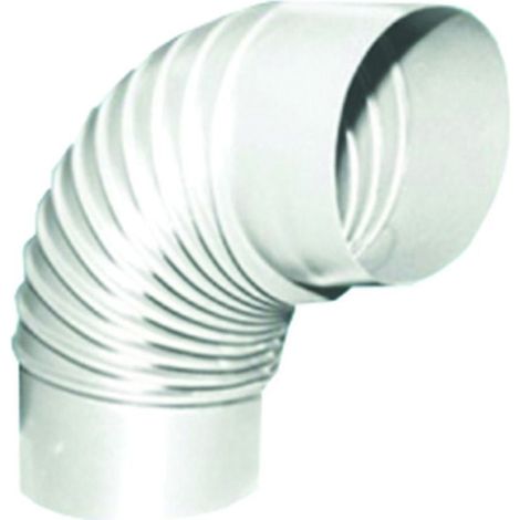 Gomito 90° Porcellanato Per Stufe A Legna - Ala Smalto Classic - Bianco - Misura: ø mm.130