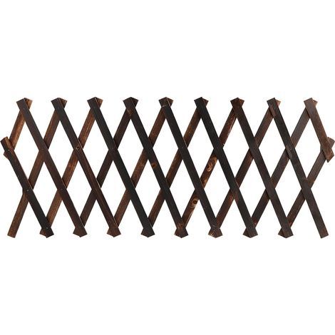 Extendable Trellis 200 x 30 cm - Wooden Garden Fence - for Balconies and Terraces - Brown (1/5)