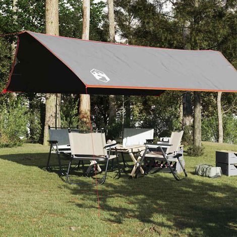 Lona de camping vidaXL, gris y naranja, 500x294 cm, impermeable