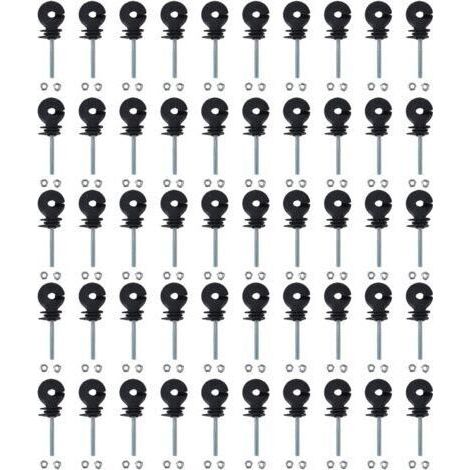 50 isolateurs pour clôture électrique. Isolateurs à visser pour clôture électrique destinée à l'élevage. Accessoires pour systèmes de clôture. Tubes carrés, ronds et cornières.-Chrom (1/5)