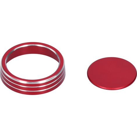 Anneau décoratif intérieur pour modification de voiture, autocollant en alliage d'aluminium pour bouton de console centrale, compatible avec le modèle Audi A4L 2017 (1/5)