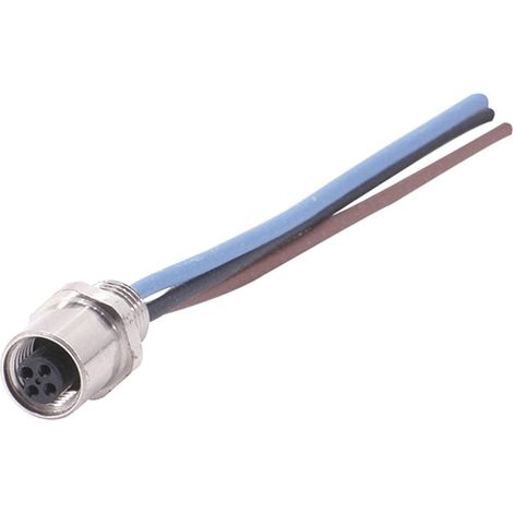 M5 Gerätesteckverbinder gerade Buchse Polzahl 3-polig Vorderwand, Litzen 0,14mm² AWG26, Länge 200,0mm - 1 Stück