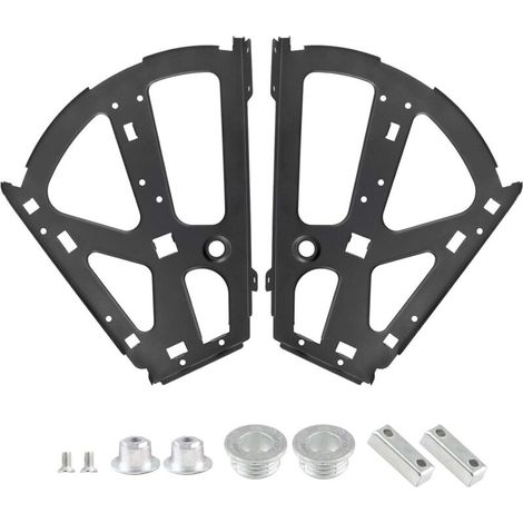 Charnière de tiroir double pour armoire à chaussures, cadre réversible, quincaillerie de remplacement en acier inoxydable noir 2 pièces (1/5)