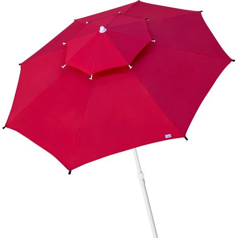 Aktive Beach parasol rouge diamètre 280 cm double toit (1/5)