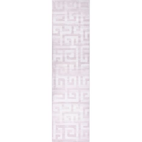 Alfombra de pasillo moderna 80 x 300 cm de tela motivo geométrico entrada apto para calefacción por suelo radiante base antideslizante beige Beydag