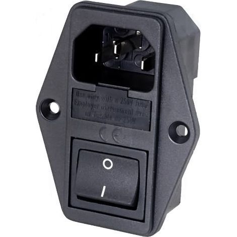 Connettore di alimentazione Ac + portafusibili + interruttore Iec60320 4304.6058
