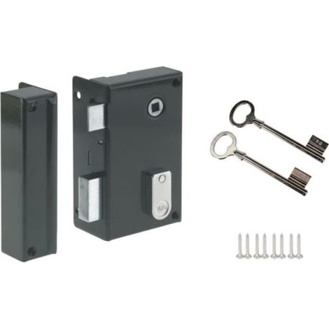 Serrure en applique verticale a fouillot Gauche - YALE - YAV36G - Kaki - 2 Clés fournies - Porte intérieure de communication (1/5)