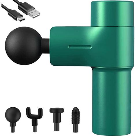 Mini pistolet de massage - Masseur puissant pour les tissus profonds, masseur musculaire électrique portable à percussion, compact et idéal pour les voyages, pistolet de massage portatif pour les fasc