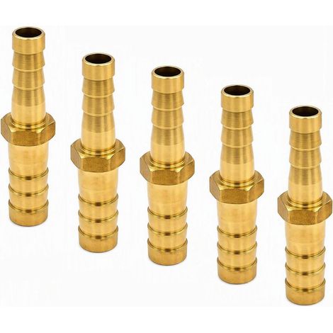 5 Raccords de Tuyau Réducteurs en Laiton 10mm x 8mm Adaptateur Réduction Tuyau Carburant,Réducteur Durite Essence 10mm Pour Eau Huile Gasoil,Raccord Solide Anti-Corrosion Pour Tuyaux Flexibles (1/5)