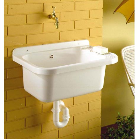 Pilozzo da parete in resina bianco cm 60 x 40 Handyfaidate (1/2)