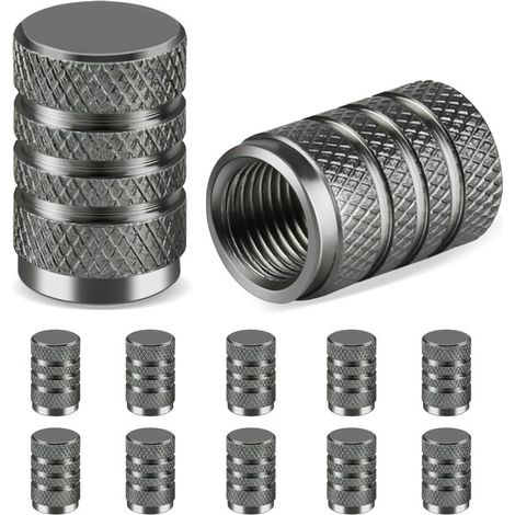 Lot de 12 bouchons valve universels aluminium pneus voiture camion SUV moto (1/5)