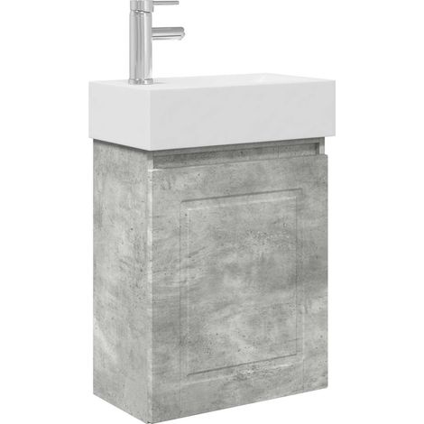 Módulo de baño con grifería Gris Hormigón 45,5 x 22,5 x 84 cm vidaXL (1/5)
