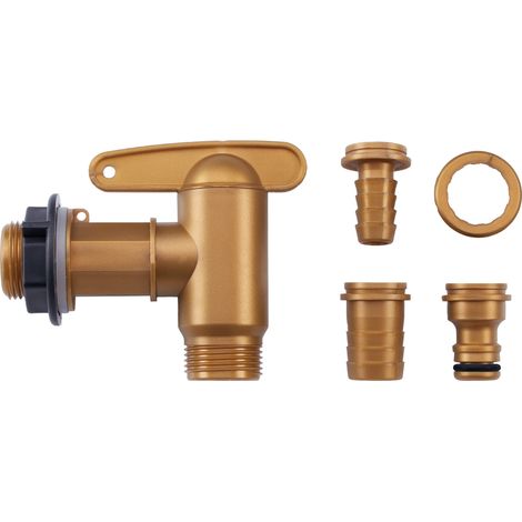 GARANTIA AQUA QUICK rubinetto in plastica 3/4'' color ottone, set incl. raccordi