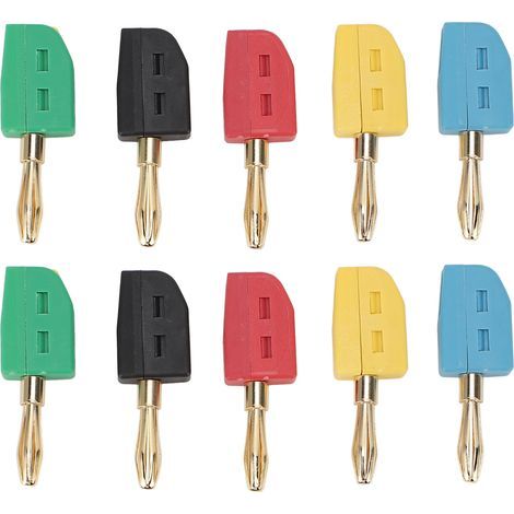 Vergoldete Messing-Schnellkupplung, 32 A, 4-mm-Bananenstecker, 10 Stück, farbig, für Prüfgeräte (1/5)