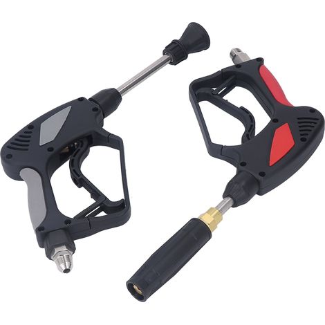 Hochdruckreiniger-Pistolen-Set 5000 PSI 10,57 GPM mit Verdrehsicherung und Abzugspistole für Autoreiniger, Außengewinde M8x1,5 mm, Düsenanschluss (1/5)