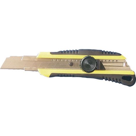 Cutter 18mm bi-matière blocage avec molette - Wilmart