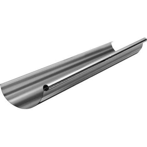 ZAMBELLI Dachrinne halbrund 2m Verzinkt, Regenrinne mit hohem Korrosionsschutz, einfache Montage, ohne löten, 7 teilig/280 / 125 mm, 2m Silber