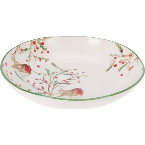 Home Styling Collection Plato Navidad Cerámica Blanco 30 cm