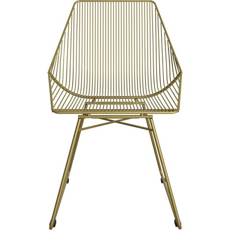 Chaise de salle à manger en métal doré (1/5)