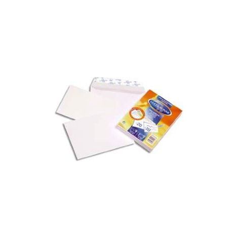 Paquet enveloppes et cartes - GPV - Lot de 20 cartes bristol blanc et 20 enveloppes auto-adhésives