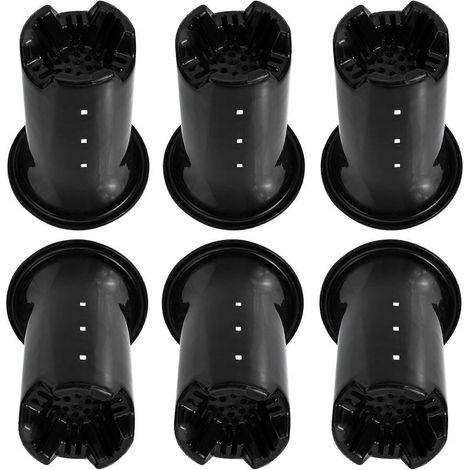 Pots à orchidées en plastique pour le rangement des fleurs, avec trous de drainage (lot de 6). (1/5)