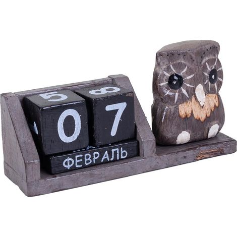 Calendario de madera marrón 13x4x6 (1/5)