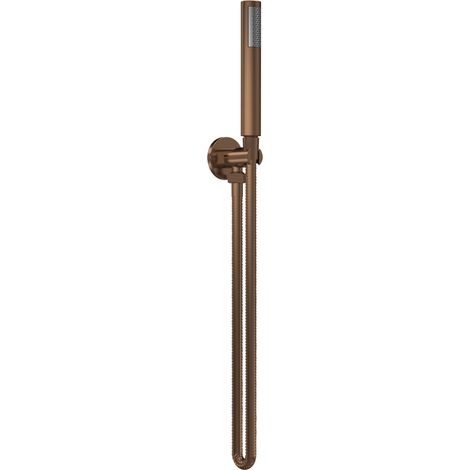 Nuie Round Pencil Shower Handset with Hose and Bracket - Brushed Bronze (1/2)