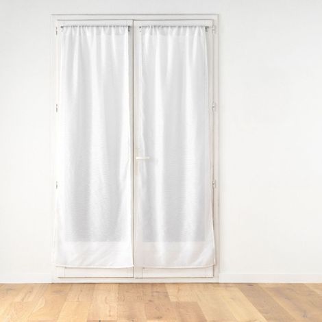 Paire de Voilages Passe-Tringle "Dandy" 70x200cm Blanc (1/5)