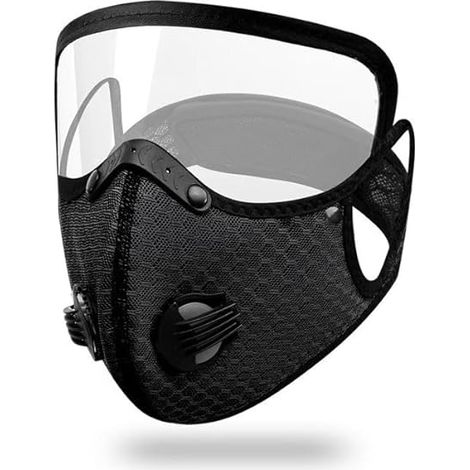Winddichte und UV-schützende Motorradmaske und -brille mit herausnehmbaren Gläsern, Aktivkohlefilter, Schutzmasken für Radfahrer (1/5)