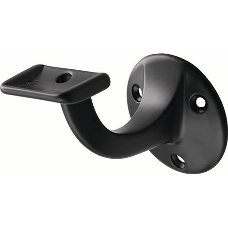 hermeta Handlaufträger 3507 Alu.ku.-besch.schwarz D.Wandplatte 56mm ger.Auflage - 3507-70E