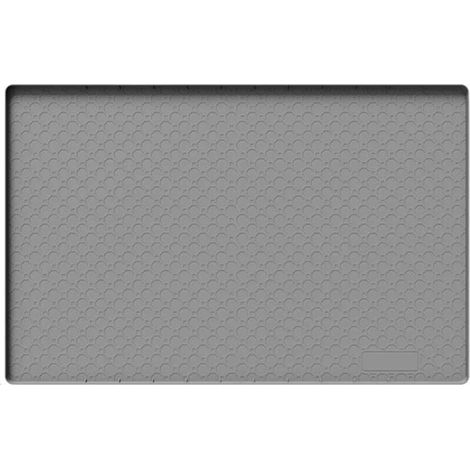 Tapis d'évier multifonctionnel en silicone gris, antidérapant et résistant à la chaleur – idéal pour les plans de travail d'évier, facilite le séchage et le nettoyage. 86 x 56 cm