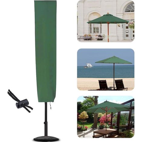 1 telo di copertura per ombrellone da giardino, adatto per ombrelloni da 2 a 3 m di diametro, 153 x 30 x 30 cm, impermeabile, resistente agli strappi, rivestimento in PVC Oxford 600D con coulisse. (1/5)