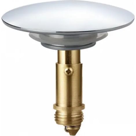 Bouchon de vidange de lavabo chromé à ressort de 66 mm - capuchon de 66 mm + noyau à ressort (1/5)