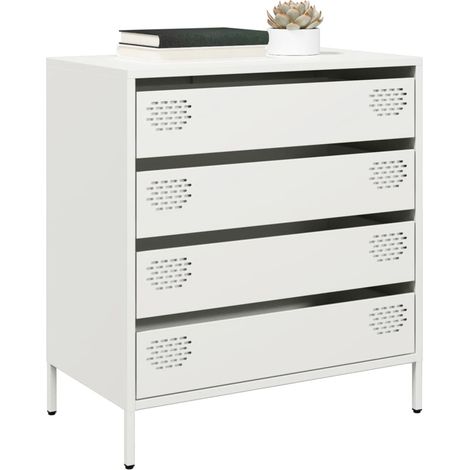 Sideboard Weiß 68x39x73,5 cm Kaltgewalzter Stahl